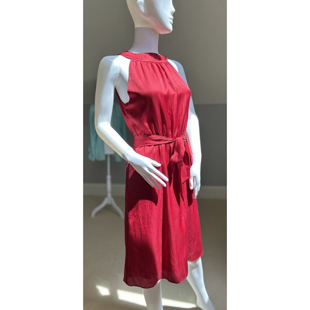 GAP Women’s Red Sleeveless Fit & Flare Dress Size 6 Belted Knee Length Gorgeous!